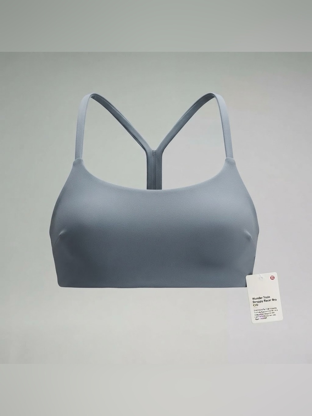 Lululemon Wunder Train Strappy Racer Bra C/D Oil Grey Size 8 NWT